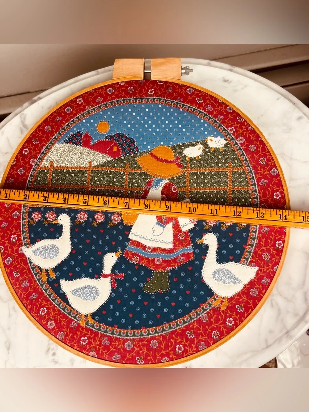 Vintage Sunbonnet Sue Embroidery Hoop Art – FarmGirlFeedingDucks–Folk Farmhouse